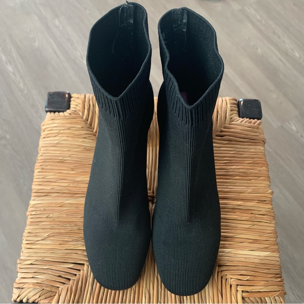 MIA Black Knit Ankle Boots